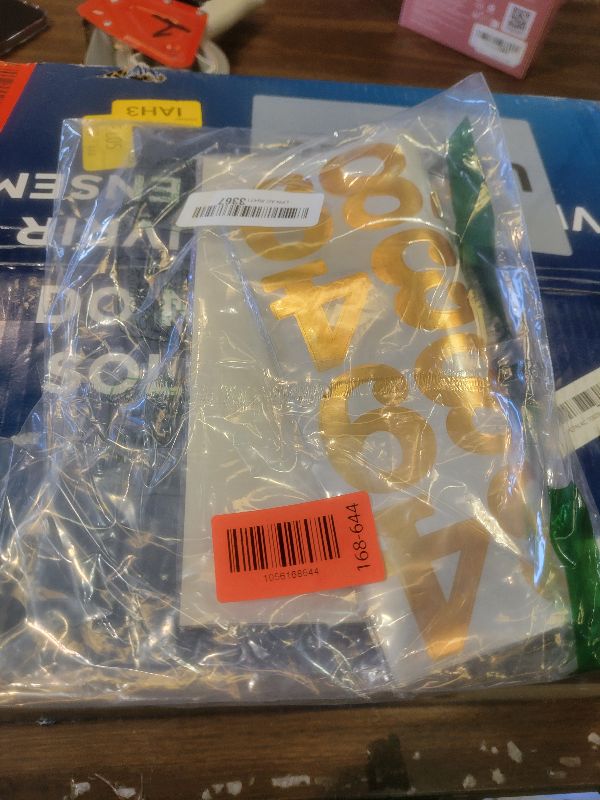 Photo 1 of 24 Sets 2 Inch 0-9 Self Adhesive Vinyl Number Stickers for File,Lockers,Mailbox,Classification,Organizer - 12 Sheets Gold