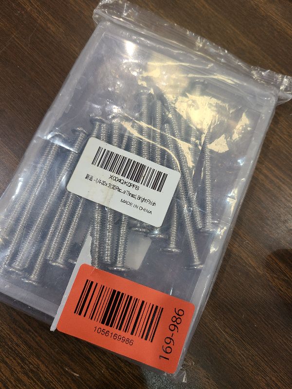 View 2 of 1/4-20 x 3 (20 Pack) Flat Head Hex Socket Cap Screws Bolts, 304 Stainless Steel 18-8, Hex Drive Countersunk Furniture Connector, Fully Threaded Machine Thread, Bright Finish
