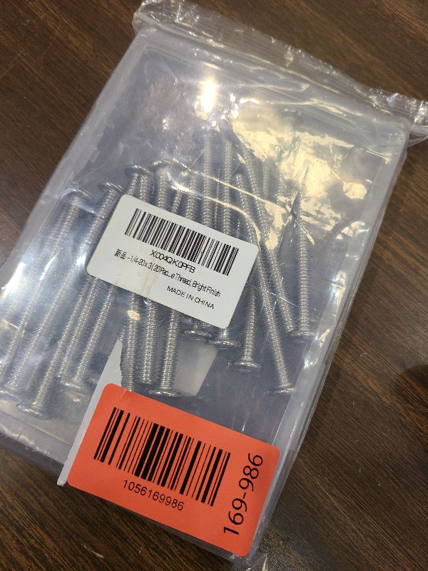 View 3 of 1/4-20 x 3 (20 Pack) Flat Head Hex Socket Cap Screws Bolts, 304 Stainless Steel 18-8, Hex Drive Countersunk Furniture Connector, Fully Threaded Machine Thread, Bright Finish