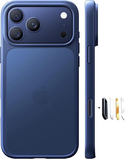 Photo 1 of **MSRP 21.99** Shockproof for iPhone 17 Pro Max Case with Camera Control Button, [12FT Military Grade Drop Protection] Enhanced Grip & Soft Touch Translucent Slim 17 Pro Max Case [3 colors Buttons], Deep Blue