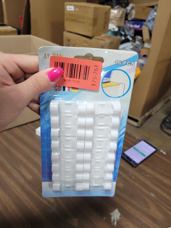 Photo 1 of 16PCS Adhesive Cable Clips, No Drill Wire Holder for Wall Management, Self-Stick Cord Organizer for Home/Office, Damage-Free Installation, White