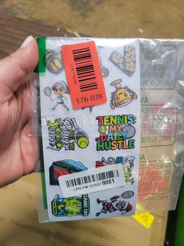 Photo 1 of 108Pcs Tennis Stickers Pack Cartoon Style Vinyl Decals for Water Bottles Laptop Skateboard Phone Journal Scrapbook Luggage Decoration Fun Quotes and Characters