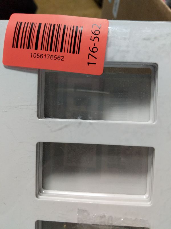 Photo 1 of [2 Pack] BESTTEN 3 Gang Screwless Decorative Wall Plate, Mid-Size H4.88" x W6.74", USWP6 Gloss Snow White, Faceplate Cover for Decorator Receptacle Outlet & Switch