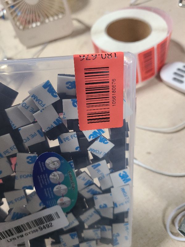 Photo 1 of 100 Pcs Cable Clips, Adhesive Cable Organizer Cord Holder Wire Clip Wire Management Self Adhesive Hooks Wire Holder for Office, Home (Black)