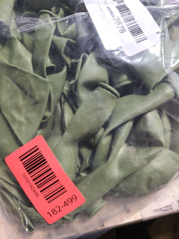 Photo 1 of 114pcs Sage Green Balloons Different Sizes, 18 12 10 5 inch Matte Olive Green Balloons Garland Arch kit for Woodland Baby Shower Jungle Birthday Boho Wedding Decor