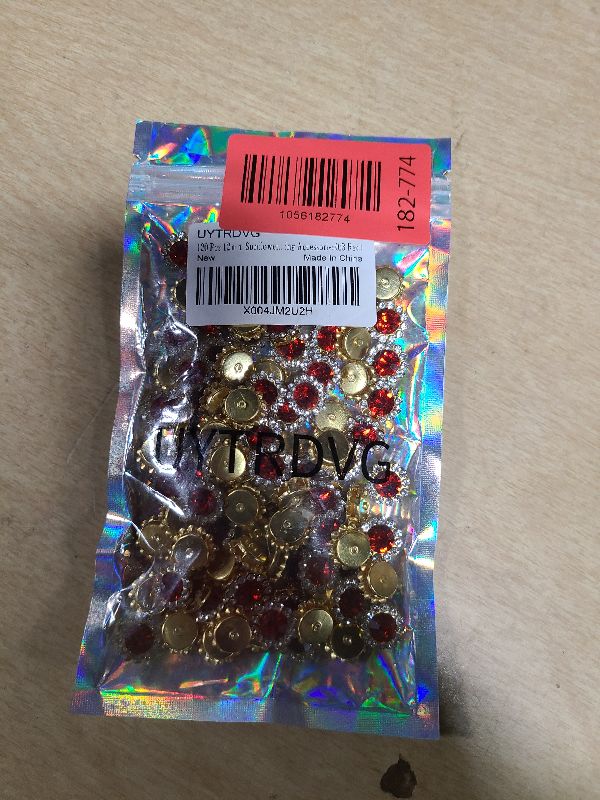 Photo 1 of 120 Pcs 12mm Sunflower Sew on Rhinestones Crystal Glass Gems, Metal Claw Rhinestones Jewels for Crafts, Glitter Gemstones for Clothes Shoes Cap Earring Belt Sewing Accessories(03 Red)