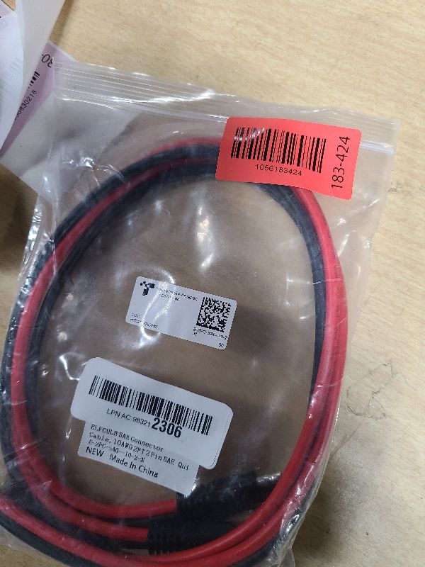 Photo 1 of 10AWG 2FT Charger Cable, SAE to O Ring Terminal Quick Disconnect Harness, 2 Pin SAE Connectors Extension Cables Cord with 15& 20A Fuse for Car, Motorcycle, Solar Panel