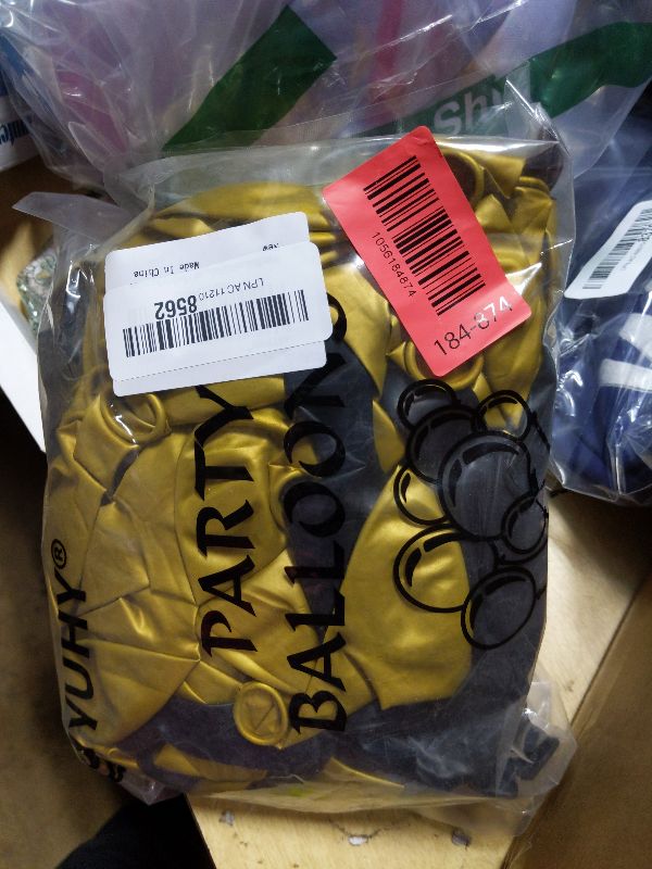 Photo 1 of 100pcs Black and Gold Balloons 12 Inch Metallic Gold and Black latex Party Balloons for Birthday Retirement Graduation New Year's Eve Party Decorations