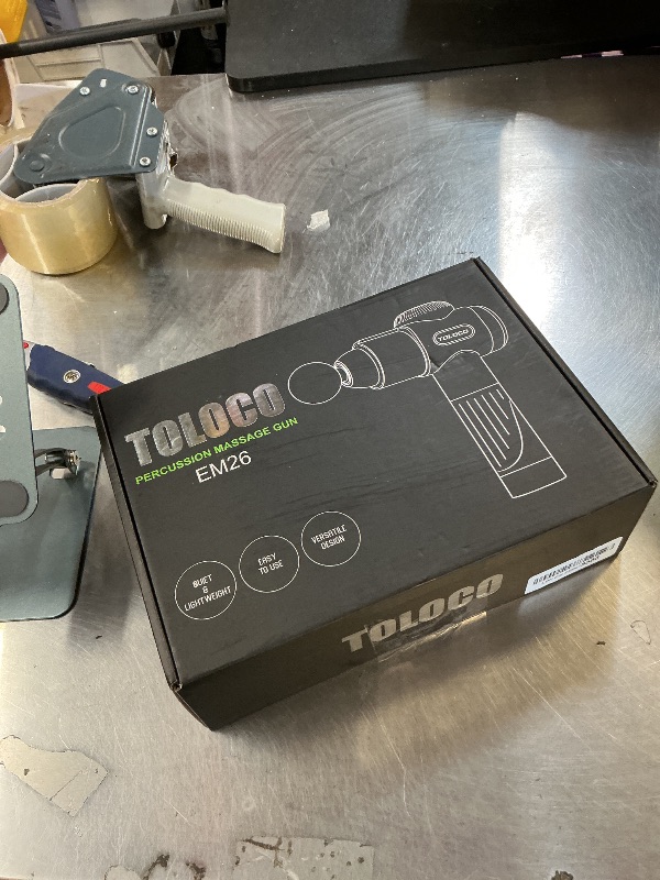 Photo 1 of **INCOMPLETE, MISSING ATTACHMENTS** TOLOCO Massage Gun, Deep Tissue Back Massage for Athletes for Pain Relief, Percussion Massager, Silent Brushless Motor, Christmas Gifts for Women, Men, Black