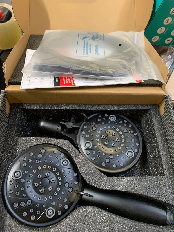 Photo 1 of Replacement 5" Dual Shower Combo Faucet Tub Trim Kit for Delta 13/14 Series, High Pressure Round Rain Shower Head& Handheld Set Faucet System, Matte Black (Valve& Catridge Not Inclued)