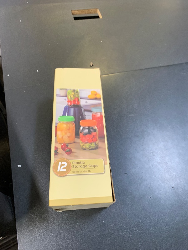 Photo 1 of 12 Pack REGULAR MOUTH Mason Jar Lids for Ball, Kerr and More - Multicolor Plastic Storage Caps for Mason Jars, Canning Jars - Leakproof, Dishwasher Safe & Food Grade