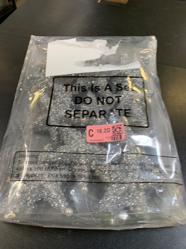 Photo 1 of 12 Pcs 4 Inch Star Ornament Tree Glitter Five Pointed Star Decoration Suitable for Tree Hanging Decoration Wedding Party Festival Pentagram Ornament Gift (Silver)