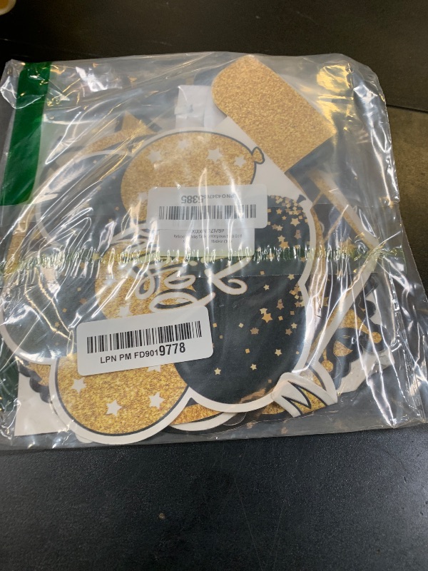 Photo 1 of 9 PCS Happy Birthday Party Table Decorations | Black and Gold Birthday Center Pieces for Table | Birthday Honeycomb Table Centerpieces | Reusable Birthday Table Toppers for Girls Boys Women Men