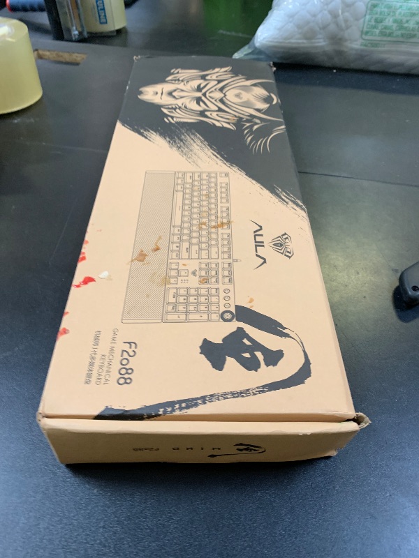 Photo 1 of AULA F2088 Typewriter Style Mechanical Gaming Keyboard Wired,Blue Switches,Rainbow LED Backlit,Removable Wrist Rest,Media Control Knob,Retro Punk Round Keycaps,USB Wired Computer Keyboard