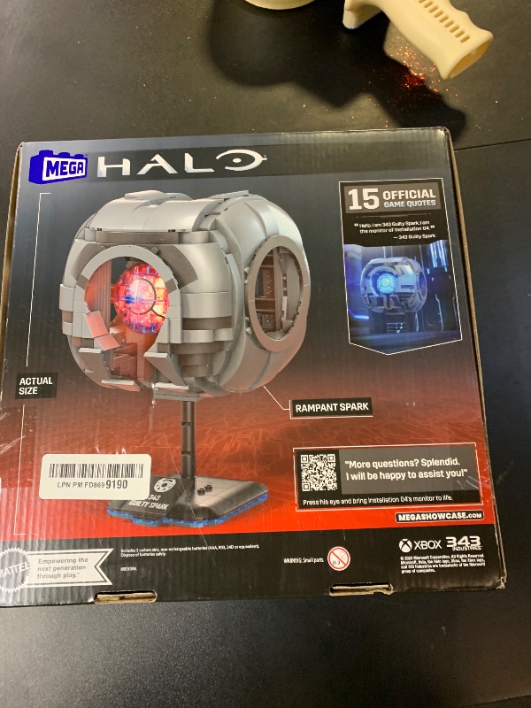 Photo 1 of ?MEGA Halo Model Replica Building Toy, 343 Guilty Spark with 609 Pieces, Lights & Sounds, Build & Display Set for Collectors, Gift Ideas for Adults