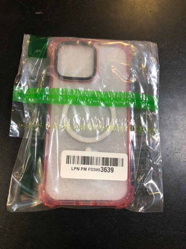 Photo 1 of AICase Bounce Case Compatible with iPhone 16 Pro Max Compatible with Magsafe Clear with Pink Bumper, Magnetic [Non-Yellowing] [21.3 FT Military Drop Protection] Mag Safe Magnet Phone Cover