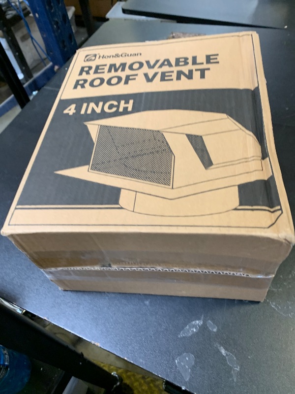 Photo 1 of [Upgrade Airflow] Hon&Guan Removable Roof Vent Cap, 4 Inch Roof Dryer Vent for Houses, 4 Inch Exhaust Vent for Ventilation System-with Damper and Two New Small Vents,Galvanized Steel