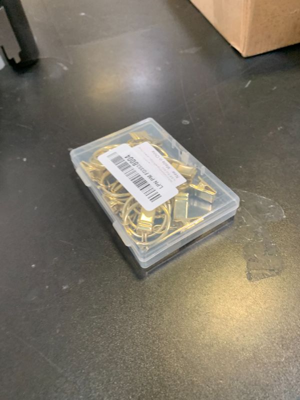 Photo 1 of 16 Pack Curtain Rings with Clips, Window Clip Rings Curtain Hooks Hangers Clip Rings for Hanging Drapery Drapes Bows, Mini 1 Inch Diameter, Fits up to 5/8" Rod, Gold