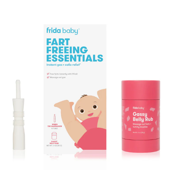 Photo 1 of Frida Baby Fart Freeing Essentials | Includes Windi and Gassy Belly Rub for Safe, Natural, and Instant Gas Relief for Infants and Babies