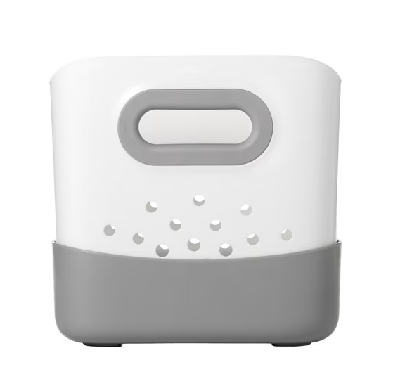 Photo 1 of OXO Tot Stand Up Plastic Bath Toy Storage Bin, Gray