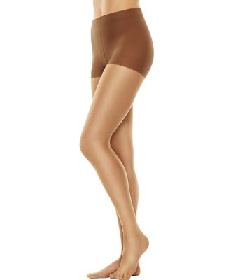 Photo 1 of Hanes Perfect Nudes Run Resistant Tummy Control Girl Short Hosiery Bronze/Nude 6 5/6X