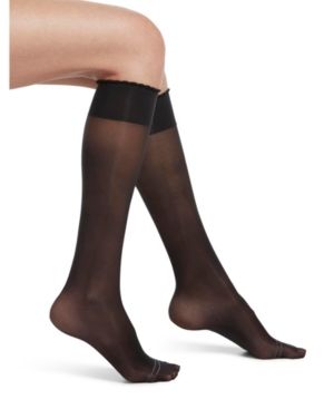 Photo 1 of Hue Women's Graduated Compression Sheer Knee Hi - Black - Size 4-10