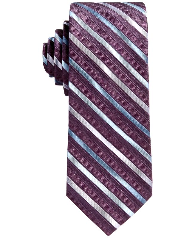 Photo 1 of Calvin Klein Big Boys Gemstone Striped Necktie - Deep Violet