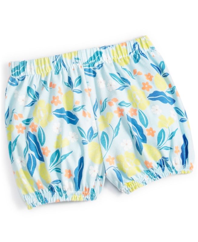Photo 1 of First Impressions Baby Girls Elegant Tropical Floral-Print Bloomer Shorts - Oasis Blue - Size 24 Months