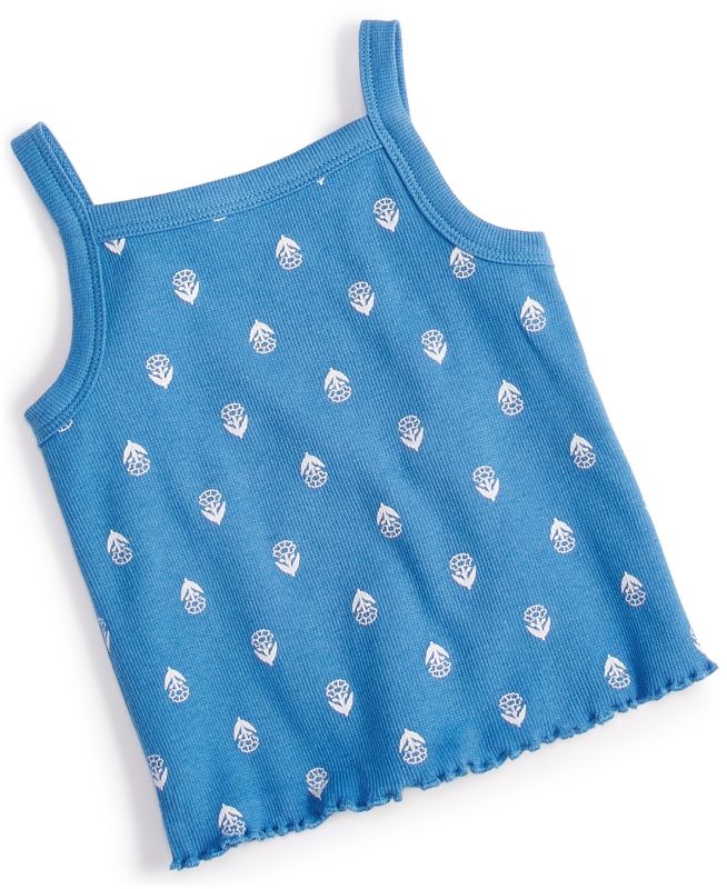 Photo 1 of First Impressions Baby Girls Simple Stamp Floral Tank - Lyric Blue - Size 18 Months