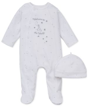 Photo 1 of Little Me Unisex Welcome to the World Footie & Hat Set - Size 3 Months