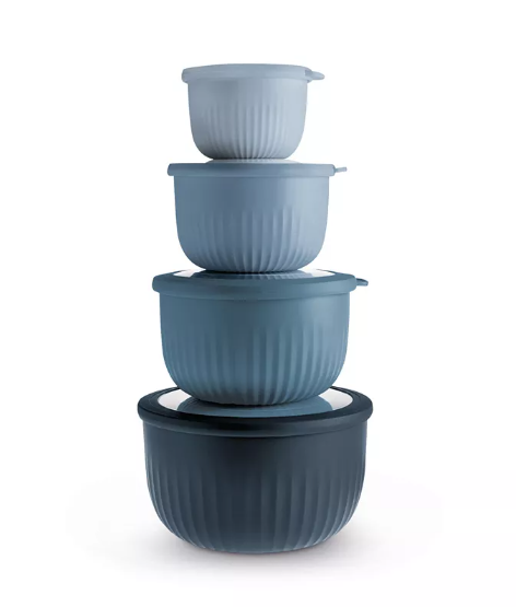 Photo 1 of Art & Cook 8-Pc. Round Nesting Bowl Set with Lids - Blue