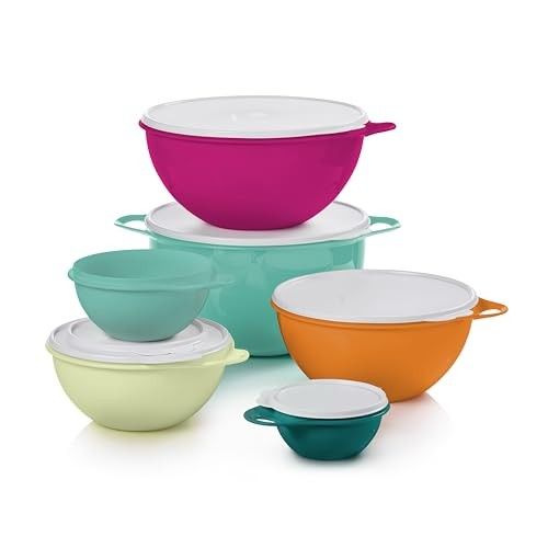 Photo 1 of Tupperware Thatsa Bowl Collection 6 Bowl Food Storage Container Set in Fauna, Dishwasher Safe and BPA Free (6 Bowls, 6 Lids)