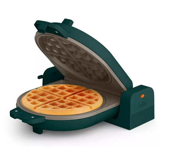 Photo 1 of Bella Flip-n-Store Ceramic Waffle Maker - Forest Green