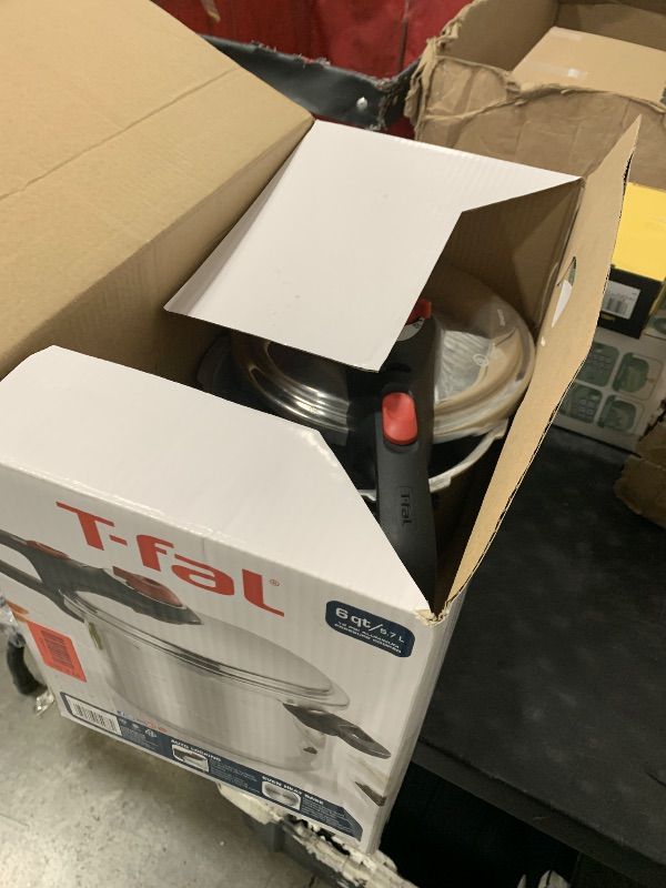 Photo 1 of T-fal Secure Aluminum 12-PSI Pressure Cooker, 6-Quart (Silver)