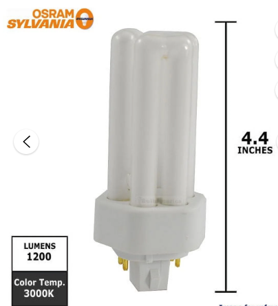 Photo 1 of Sylvania CF18DT/E/830 20761 Compact Fluorescent 18w Light Bulb