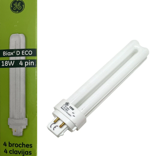 Photo 1 of GE Biax D ECO 18W 4 Pin Compact Dual Fluorescent U-Tube Lamp