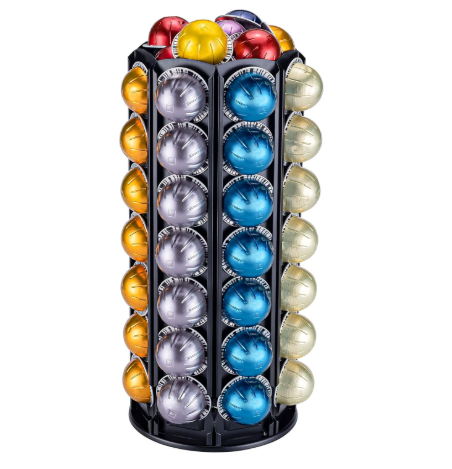 Photo 1 of FlagShip Vertuo Pod Holder Carousel Stand for Nespresso Capsule Storage Organizer with Extra Space for Coffee Mate Silent Rolling (80+ Pod Storage)