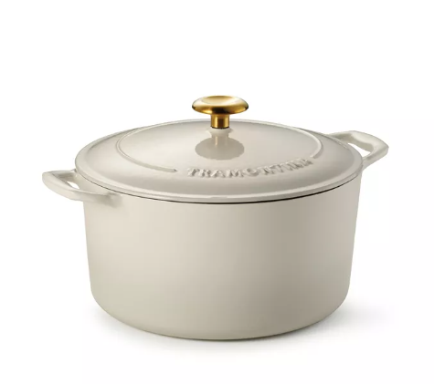 View 1 of Tramontina Cast Iron 4-Quart Round Dutch Oven Pot with Lid - Small Enamel Chips