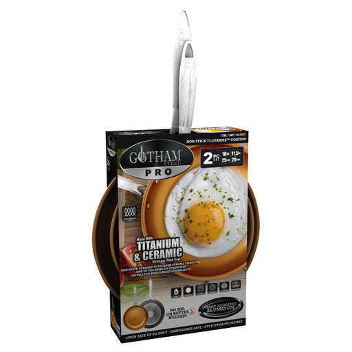 Photo 1 of Gotham Steel 2 PK Non Stick Frying Pans Set for Cooking 10+11 Inch Nonstick Frying Pans with Ceramic Surface Induction Hard Anodized Frying Pans