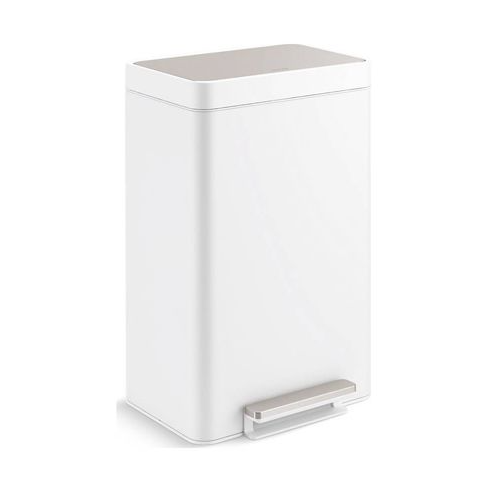 Photo 1 of Kohler 13-Gallon Stainless Steel Step Trash Can (Stainless Steel + White)