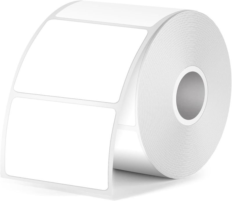 Photo 1 of White Thermal Label 50 x 25 mm Printable Waterproof Vinyl Labels Compatible with M110 M220 Printer for Office DIY Barcode Design Shipping 300 Pieces
