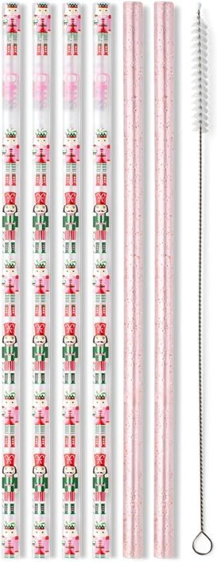 Photo 1 of Swig Life Reusable Straws Nutcracker Sugar Plum Soldiers Tall Straw Set & Cleaning Brush, Each Straw is 10.25 inch Long (Fits Swig Life 20oz, 22oz, and 32oz Tumblers)