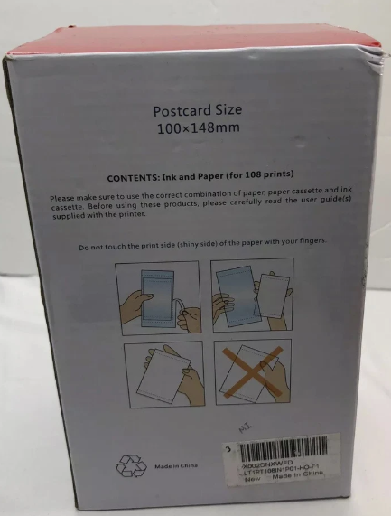 Photo 1 of Postcard Size 100 X148, 108 Compatible For Selphi CP Color Ink SetPT-108IN