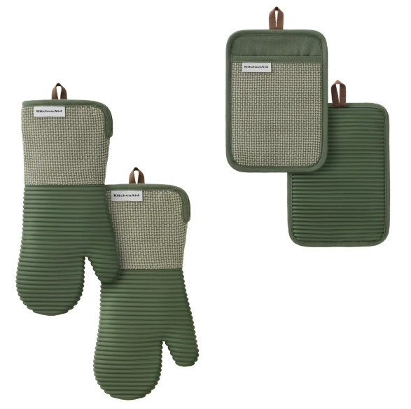 Photo 1 of KitchenAid Kitchen Mitt Set, 4-pack - Hunter Green