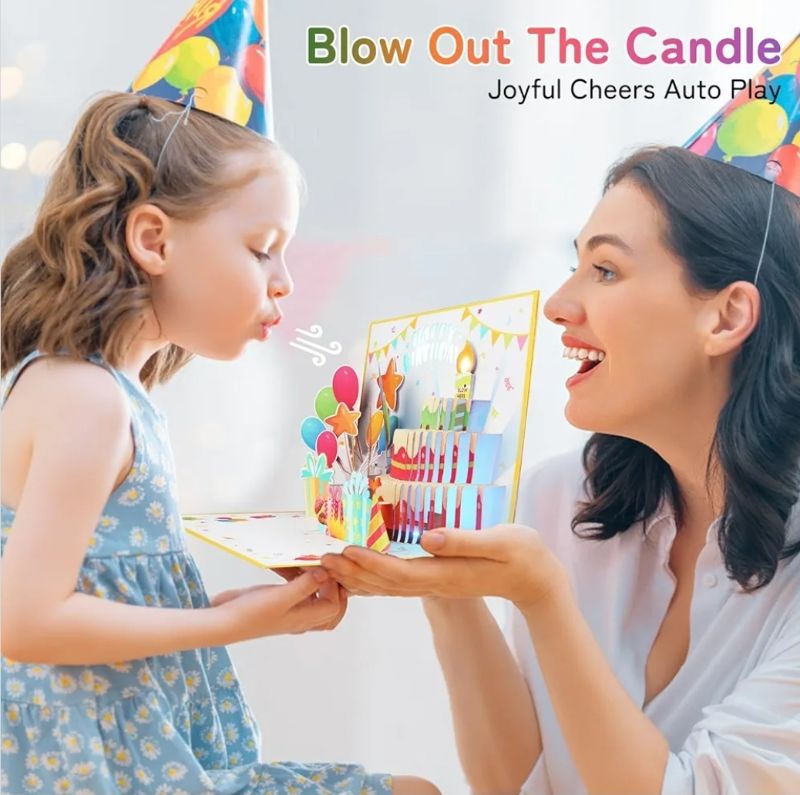 Photo 1 of WUJUN Birthday Card 3D Musical Pop Up Card With Lights