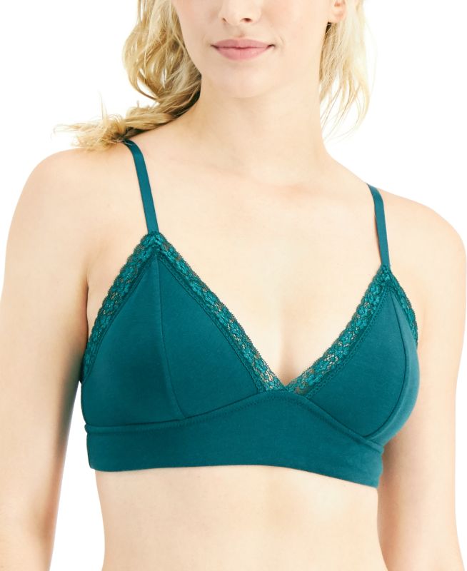 Photo 1 of Jenni on Repeat Wide Lace Bralette - June Bug Green - Size Medium