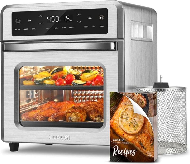 Photo 1 of COSORI 11-in-1 Air Fryer Oven, 13Qt Small Footprint Airfryer combo with Rotisserie, Toast, Bake, Roast, Reheat Functions and more, Recipe Book & 6 Accessories Included, Perfect for Small Countertop