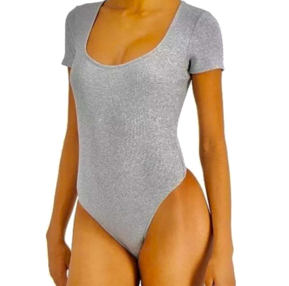 Photo 1 of Jenni Intimate Square Neck Ribbed Bodysuit- Grey Heather - Size Small