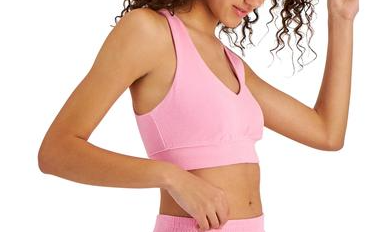 Photo 1 of Jenni Women's Terry Cloth Bra Top - Pink Heat - Size Large
