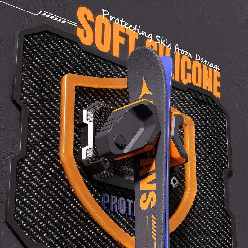 Photo 1 of Ski & Snowboard Wall Rack for Garage Wall Fits Any Ski/board, Ski Wall Mount Holders Damage-Free Storage Rack, Garage Organization Space-Saving Winter Gear Organizer